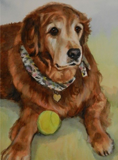 Golden Retriever Dog Watercolor Carol Wells